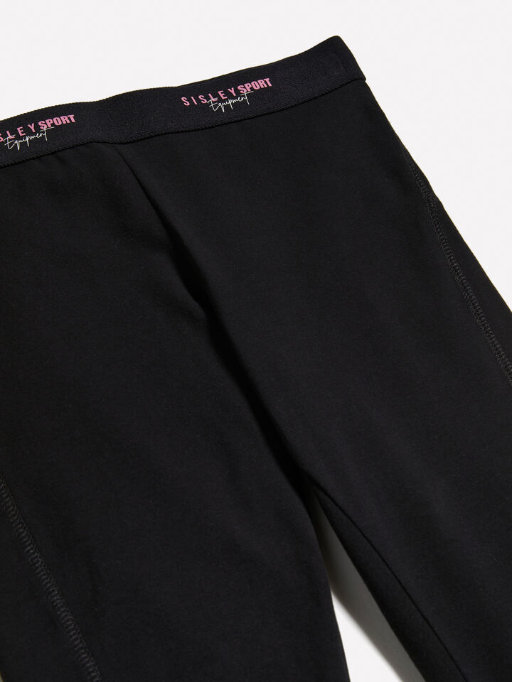 Black leggings with logoed elastic - girls' leggings - Black | Sisley Young image number 3
